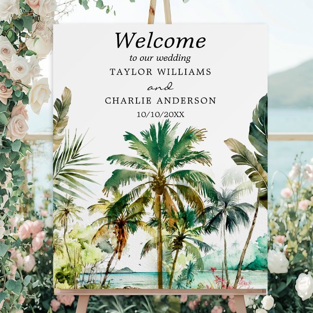 Tropical Beach Destination Wedding Welcome Sign (Creator Uploaded)