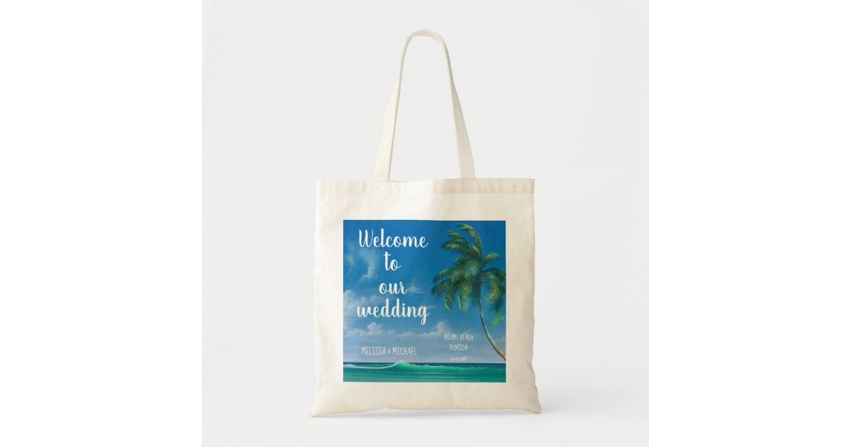 ARUBA Dusty Blue Bridesmaid Gift Tote Bag Bachelorette Party 