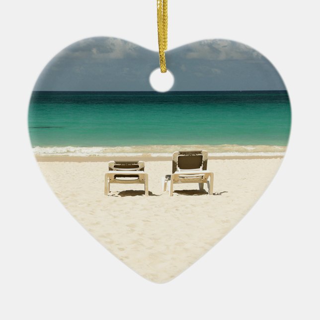 Tropical Beach Dominican Republic Ceramic Ornament (Front)