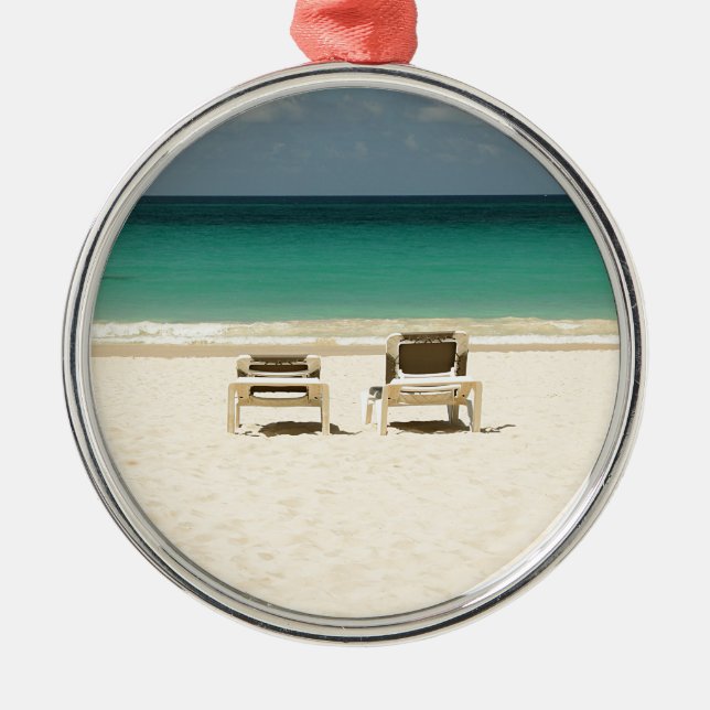 Tropical Beach Dominican Republic Metal Ornament (Front)