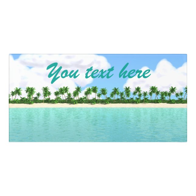Tropical Beach Door Sign (Classic Front)