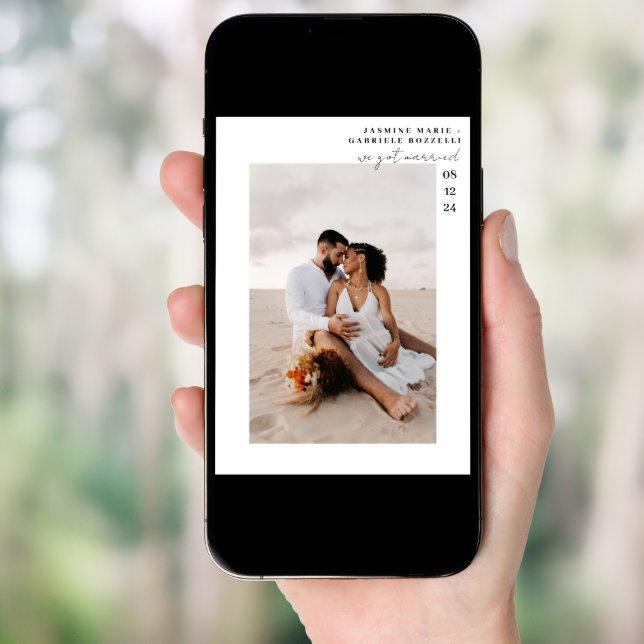 Tropical Beach Elopement Announcement  (Front Digital)