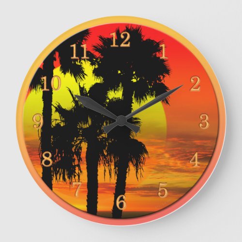 TROPICAL BEACH ENDLESS SUMMER LARGE CLOCK