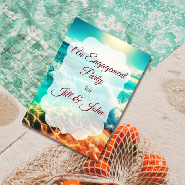 Tropical Beach Engagement Party wedding Invitation (Creator Uploaded)