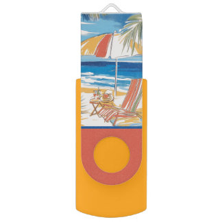 Tropical Beach Escape - Personalized Summer  Flash Drive