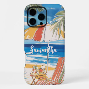 Tropical Beach Escape - Personalized Summer iPhone 16 Pro Max Case