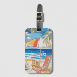 Tropical Beach Escape - Personalized Summer Luggage Tag