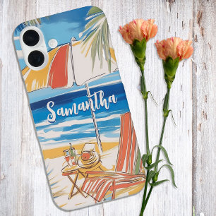 Tropical Beach Escape – Personalized Summer Paradi iPhone 16 Plus Case