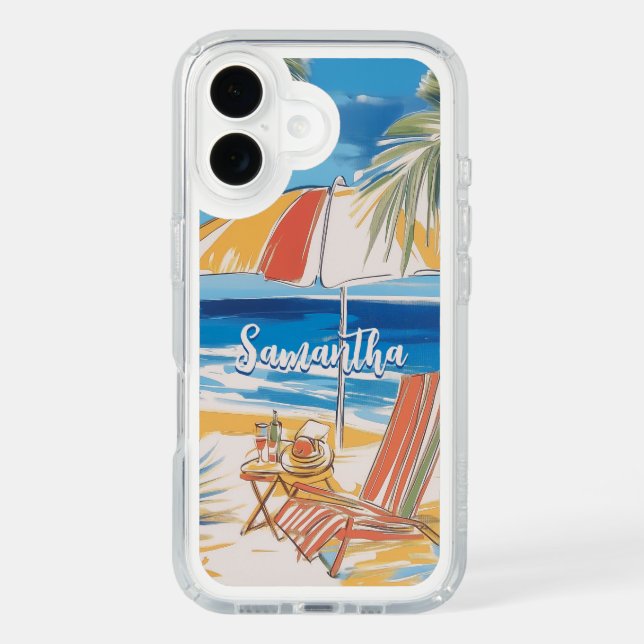 Tropical Beach Escape - Personalized Summer Speck iPhone Case (Front)