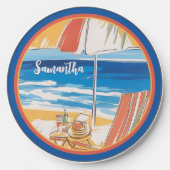 Tropical Beach Escape - Personalized Summer Wireless Charger (Front)
