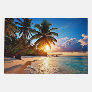 Tropical Beach Evening Doormat