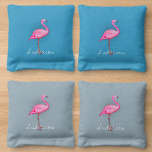 Tropical Beach Family Name Extra Set of Cornhole Bags