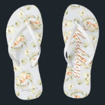 Tropical Beach Fashion | Bachelorette Flip Flops<br><div class="desc">Thank your best girls for standing by your side with these unique flip flops. The perfect bachelorette gift for your weekend party! Customize for your entire wedding party and of course the bride, or for your bridal shower or bachelorette weekend. Our bridal party flip flops are the perfect way for...</div>