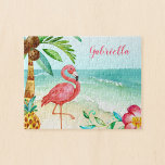 Tropical Beach Flamingo Personalized Kids Jigsaw Puzzle<br><div class="desc">Easily add a name to this custom flamingo personalized jigsaw puzzle for kids. This fun design features a watercolor pink flamingo,  palm tree,  pineapple and flower on a tropical beach.</div>