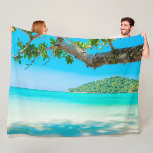 Tropical Beach Fleece Blanket