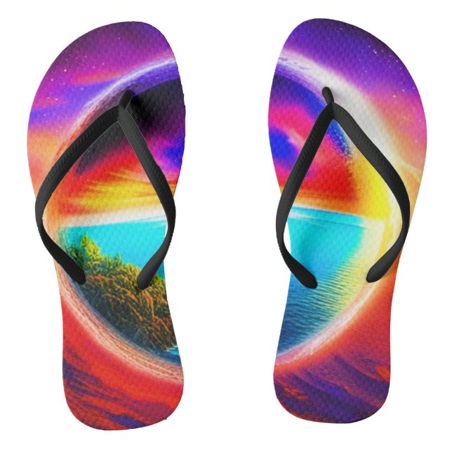 Tropical Beach Flip Flops (Footbed)