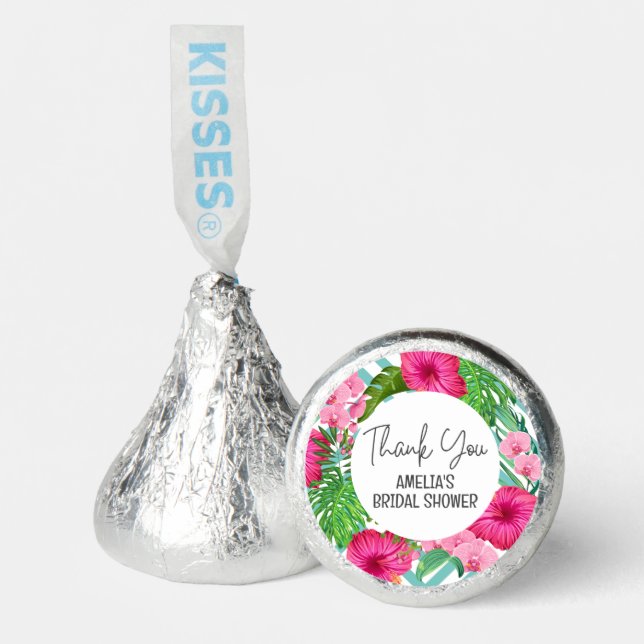 Tropical Beach Floral Bridal Shower  Hershey®'s Kisses® (Front)