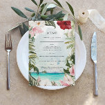 Tropical Beach Floral Palm | Wedding Menu<br><div class="desc">Beautiful menu cards to compliment your table settings at your wedding or next dinner party. No matter what time of year, we can pretend we’re on a tropical island lush tropical greenery! While this palette emanates a tropical feel, it’s quite adaptable across various styles—bohemian, rustic, and modern for instance. Elegant...</div>