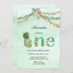Tropical Beach Floral Watercolor First Birthday Invitation at Zazzle