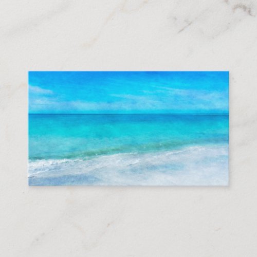 Tropical Beach Florida Gulf Coast Teal Blue Waves Business Card