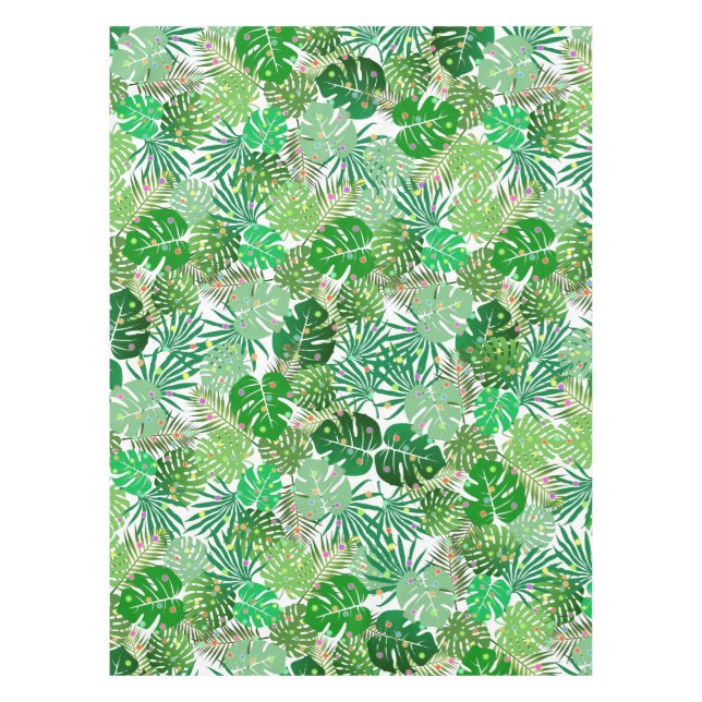 Tropical Beach Foliage Christmas Lights Holiday Tablecloth (Front)