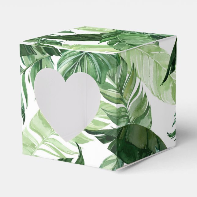 Tropical Beach Foliage Favor Boxes (Front Side)