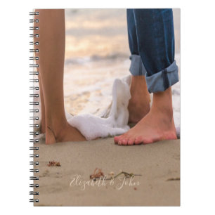 Tropical Beach,Foots,Waves -Personalized Notebook