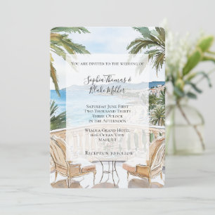 Tropical Beach French Riviera Wedding Invitation