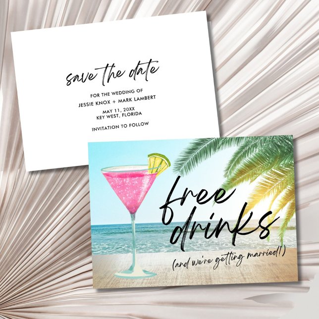 Tropical Beach Funny Wedding Save the Date (Tropical Beach Funny Wedding Save the Date)