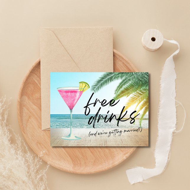 Tropical Beach Funny Wedding Save the Date Announcement Postcard (Creator Uploaded)
