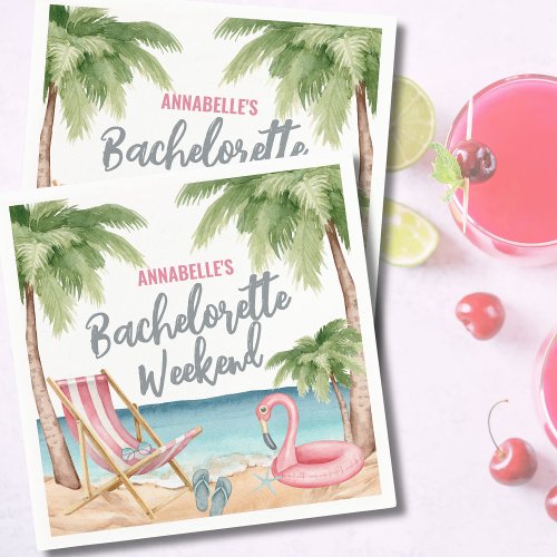 Tropical Beach Girls Weekend Bachelorette Party Napkins