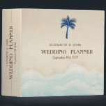 Tropical Beach Glitter Palm Wedding   3 Ring Binder<br><div class="desc">Beach wedding planner.</div>