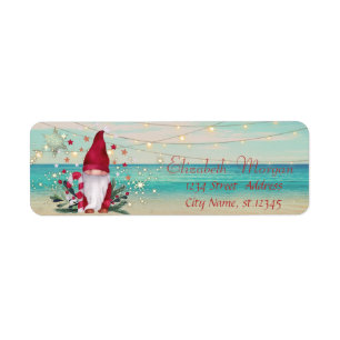 Tropical,Beach,Gnome,Snowflakes Label