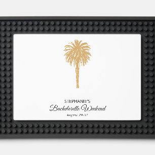 Tropical Beach Gold Palm Destination Bachelorette Bar Mat