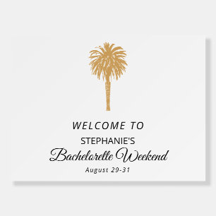 Tropical Beach Gold Palm Destination Bachelorette Foam Board