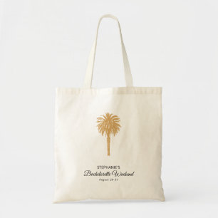 Tropical Beach Gold Palm Destination Bachelorette Tote Bag