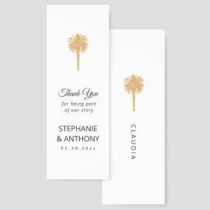 Tropical Beach Gold Palm Tree Destination Wedding  Bookmarks