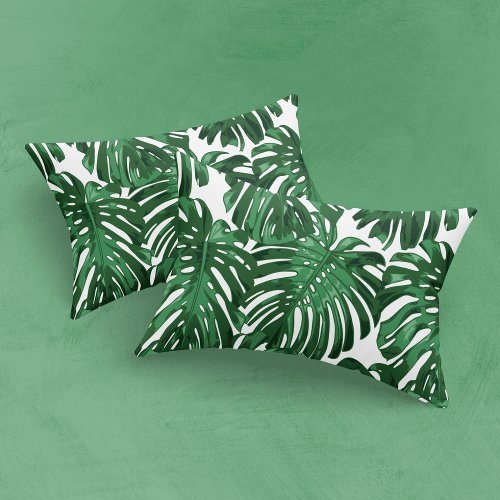 Tropical Beach Green Monstera Palm Jungle Leaves Pillow Case