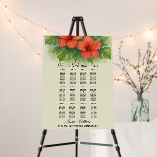 Tropical Beach Hawaiian Hibiscus Wedding Foam Board