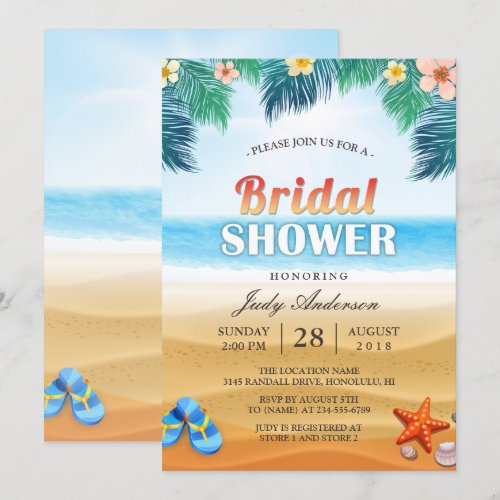 Tropical Beach Hawaiian Summer Bridal Shower Card