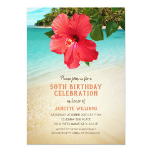 beach birthday invitations zazzle