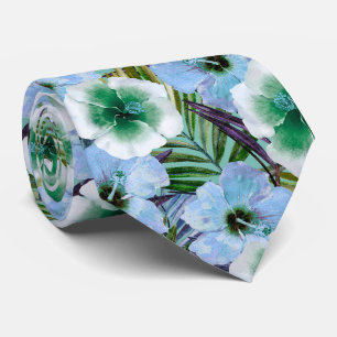 Tropical Beach Hibiscus Neck Tie