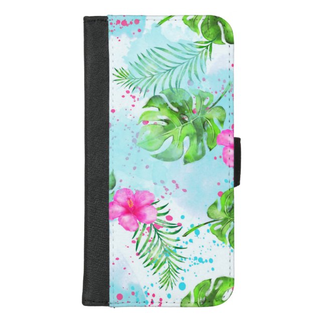 Tropical Beach  Hibiscus Wallet Case (Front)