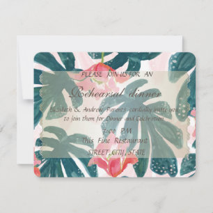 Tropical Beach Hibiskus Palm Rehearsal Dinner Invitation