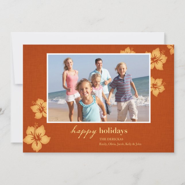 Tropical Beach Holiday Photo Cards (Front)