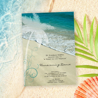 Tropical Beach Homecoming Dance Invitation