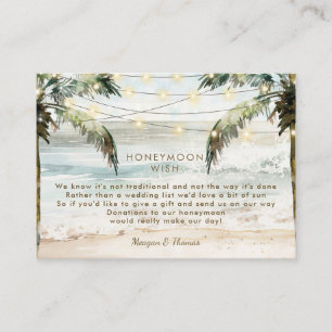 tropical beach honeymoon wish enclosure card