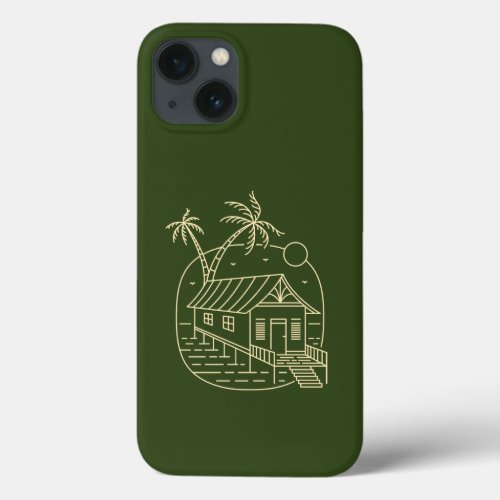 Tropical Beach House iPhone 13 Case