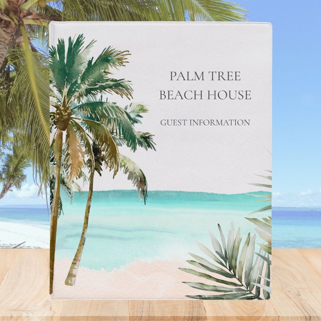 Tropical Beach House Modern Guest Information Mini Binder (In situ)