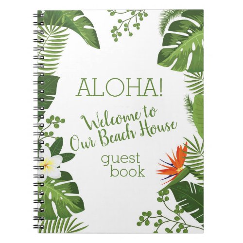Tropical Beach House Vacation Rental Guest Book